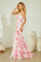 Camille Gown - Floral Mermaid Fitted Strapless Dress