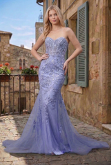 Rainn Gown - Strapless Floral Lace Corset Dress