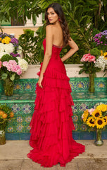 42242 - Ava Presley - Chiffon Gown With Ruffle Skirt