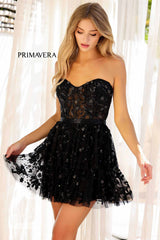 4263 - Primavera - Ruffle Skirt Short Beaded Dress