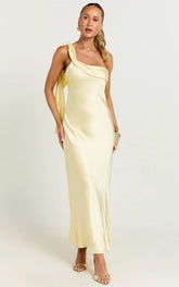 Blaine Maxi Dress - Butter Yellow Satin Slip Dress