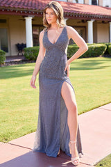 4536 - Primavera - Charcoal Pearl Evening Dress - FINAL SALE