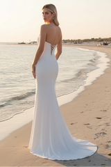 HAVANA GOWN - STRAPLESS CHIFFON DRESS - OFF WHITE