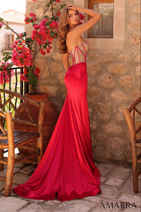 89070 - Amarra - Crystal Embellished Satin Gown