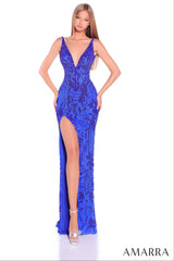 89179 - Amarra - Halter Sequin Evening Gown