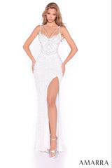 89602 - Amarra - Fitted Sequin Beaded Gown