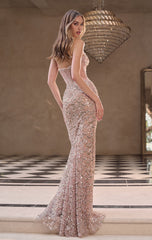 A1481 - Sequin Siren Mermaid Gown - Andrea & Leo