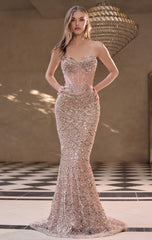 A1481 - Sequin Siren Mermaid Gown - Andrea & Leo