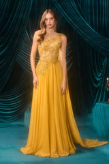 A1495 - Julia Jeweled Chiffon Gown - Andrea & Leo