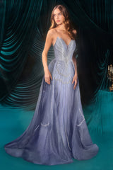 A1508 - Quinley Beaded Ombre Gown - Andrea & Leo