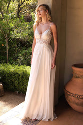 Avianna Gown - Floral Lace A-Line Chiffon Dress