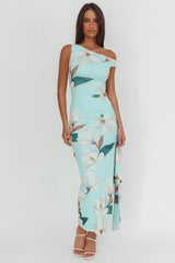 Amalfi Maxi Dress - Mint Floral Print Dress