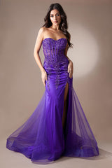 Blakely Gown - Strapless Corset Dress With Lace Up Back