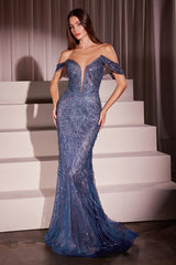 LUISA GOWN - CRYSTAL EMBELLISHED DECO GOWN