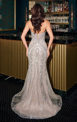 TYLER GOWN - MERMAID DRESS WITH PLUNGE NECKLINE