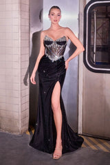 Carissa Gown - Sparkling Strapless Corset Evening Dress