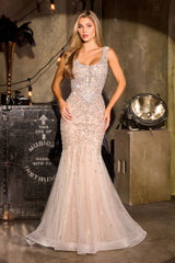 Elijah-Rae Gown - Beaded Dress With Scoop Neckline