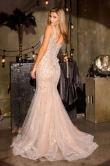 Elijah-Rae Gown - Beaded Dress With Scoop Neckline