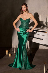Vivica Gown - Floral Beaded Bodice & Skirt Inset