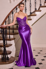 Vivica Gown - Floral Beaded Bodice & Skirt Inset