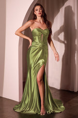 MEGAN GOWN - SATIN STRAPLESS FITTED GOWN