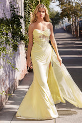 MERCEDES GOWN - STRAPLESS DRAPED FITTED GOWN