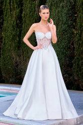 Annika Gown - A-line Corset Dress With Pockets - Off White