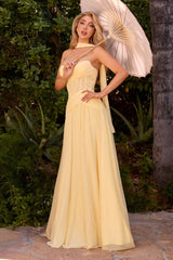 Kimberly Gown - Chiffon A-line Dress With Scarf