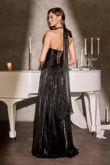 Brigid Gown - Shimmer Chiffon Halter Dress