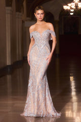 Sabine Gown - Off The Shoulder Beaded Evening Gown
