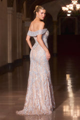 Sabine Gown - Off The Shoulder Beaded Evening Gown