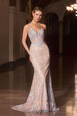 Elsie Gown - Halter Mermaid Evening Dress