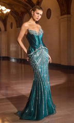 NEELA GOWN - STRAPLESS MERMAID DRESS WITH SCULPTED CORSET BODICE