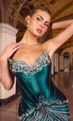 NEELA GOWN - STRAPLESS MERMAID DRESS WITH SCULPTED CORSET BODICE
