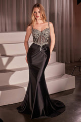 Artemis Gown - Leaf Inspired Crystal & Satin Dress