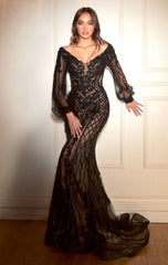 LEIGHTON GOWN - LONG SLEEVE MERMAID GOWN
