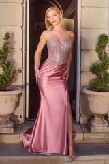 PROVENCE GOWN - DROP WAIST BEADED CORSET DRESS