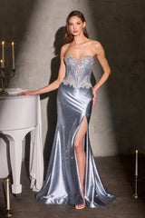 Jeanette Gown - Crystal Embellished Dress With Overskirt