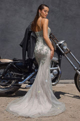 Phaedra Gown - Fitted Crystal Embellished Evening Dress