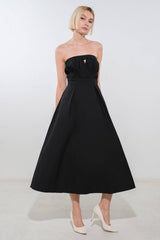 MYSTIC MIDI DRESS - STRAPLESS COTTON DRESS