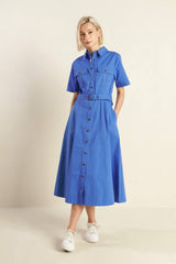 THE ESSENTIAL SHIRT DRESS - BLUE
