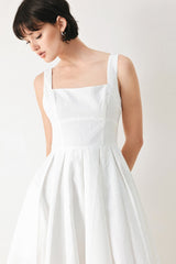 ECHO IN WHITE MIDI DRESS