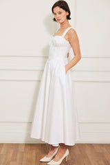 SWEETHEART SERENADE WHITE MIDI DRESS - FINAL SALE