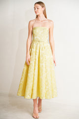 BUTTERCUP BLOOM LEMON YELLOW MIDI DRESS- FINAL SALE