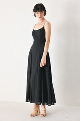 SHEER MIDNIGHT STORY BLACK MIDI DRESS