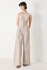 NATURAL RHYTHM STRIPED JUMPSUIT
