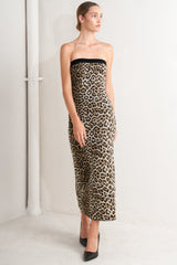 WILD ROMANCE LEOPARD KNIT MIDI DRESS - FINAL SALE