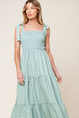 OCEAN BREEZES - DUSTY TEAL MAXI DRESS - FINAL SALE
