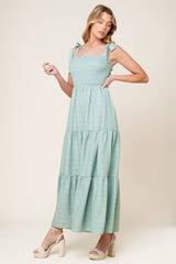 OCEAN BREEZES - DUSTY TEAL MAXI DRESS - FINAL SALE