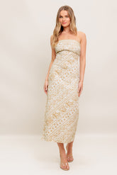 BOHO H-LINE STRAPLESS MIDI DRESS - FINAL SALE